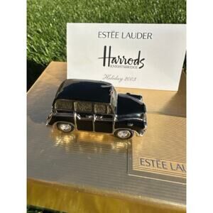 Estee Lauder Pleasures London Taxi Solid Perfume Compact NIB Gold Case + Box